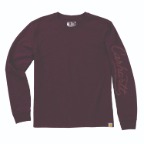 WOMENS CARHARTT IRVINE LOOSE LONG SLEEVE LOGO T-SHIRT- DEEP CHERRYWOOD
