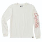 WOMENS CARHARTT IRVINE LOOSE LONG SLEEVE LOGO T-SHIRT- EGGSHELL