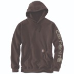 CARHARTT MIDWEIGHT HOODED LOGO SWEATSHIRT - DARK CLOVE