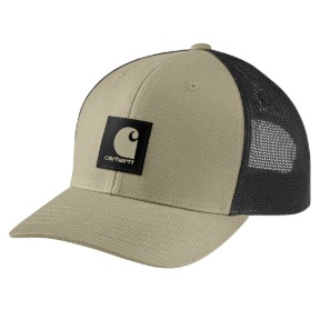 CARHARTT RUGGED FLEX MESH-BACK LOGO CAP- FADED FATIGUE