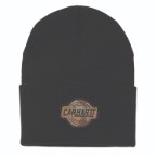 CARHARTT CAMO PATCH CUFFED BEANIE- BLACK