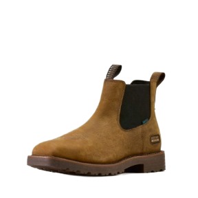 Ariat Activator Chelsea Waterproof Wide Square Toe Work Boot Brown