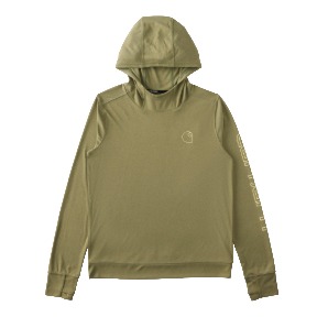 CARHARTT WOMEN'S FORCE SUN DEFENDER LONG SLEEVE LOGO HOODIE- DILL HEATHER
