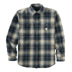 CARHARTT HUBBARD LONG SLEEVE PLAID SHIRT- NAVY
