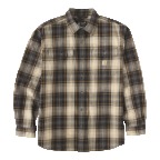 CARHARTT HUBBARD LONG SLEEVE PLAID SHIRT- BLACK