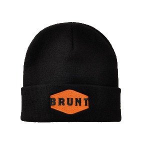 Brunt Cuffed Beanie Black And Orange