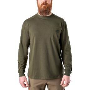 Brunt The Martin Long Sleeve Pocket Tee Army Green Heather