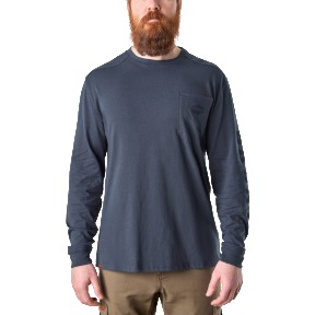 Brunt The Martin Long Sleeve Pocket Tee Navy Blue