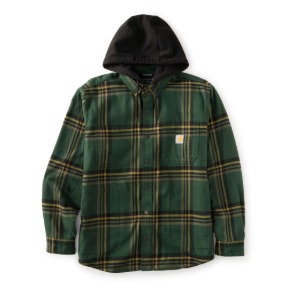 CARHARTT HAMILTON PLAID SHIRT JAC- FORESTRY GREEN/BLACK