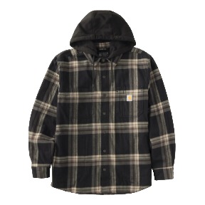 CARHARTT HAMILTON PLAID SHIRT JAC- BLACK/MUD GRAY