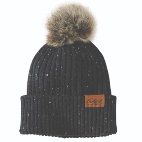 CARHARTT WOMENS WOOL BLEND CUFFED BEANIE- BLACK NEP