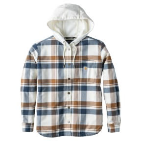 CARHARTT WOMENS HAMILTON PLAID SHIRT JAC- DEEP SMOKE BLUE