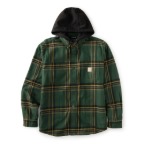 CARHARTT HAMILTON PLAID SHIRT JAC- FORESTRY GREEN/BLACK