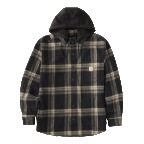 CARHARTT HAMILTON PLAID SHIRT JAC- BLACK/MUD GRAY