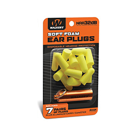 7 PAIRS FOAM PLUG W/ ALUMINUM CARRY CANISTER - YELLOW