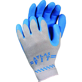 SHOWA ATLAS FIT 300 BLUE RUBBER COATED GLOVES