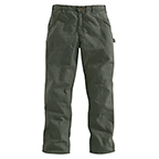 WASHED DUCK WORK PANT - MOSS
