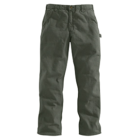 WASHED DUCK WORK PANT - MOSS