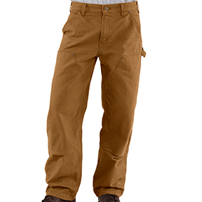 WASHED-DUCK DOUBLE-FRONT WORK DUNGAREE - CARHARTT BROWN