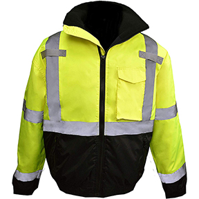 RADIANS CLASS 3 HIGH VISIBILITY WEATHERPROOF BOMBER JACKET W/QUILTED