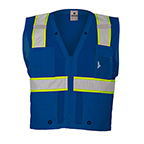 ML KISHIGO ENHANCED VISIBILITY MULTI POCKET MESH VEST - BLUE