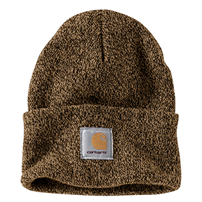 CARHARTT KNIT CUFFED BEANIE - DARK BROWN/SANDSTONE