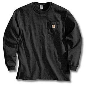 CARHARTT WORKWEAR LONG-SLEEVE POCKET T-SHIRT - BLACK