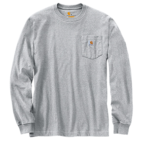 CARHARTT WORKWEAR LONG-SLEEVE POCKET T-SHIRT - HEATHER GRAY