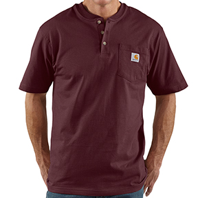 CARHARTT WORKWEAR SHORT-SLEEVE HENLEY T-SHIRT - PORT