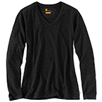 CARHARTT LOCKHART LONG SLEEVE V-NECK T-SHIRT - BLACK