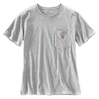 WOMEN'S LOOSE FIT HEAVYWEIGHT SHORT-SLEEVE POCKET T-SHIRT - HEATHER GRAY