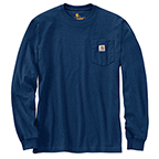 CARHARTT WORKWEAR LONG-SLEEVE POCKET T-SHIRT - DARK COLBALT BLUE HEATHER