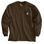 CARHARTT WORKWEAR LONG-SLEEVE POCKET T-SHIRT - DARK BROWN
