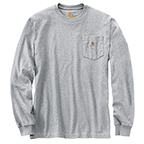 CARHARTT WORKWEAR LONG-SLEEVE POCKET T-SHIRT - HEATHER GRAY