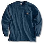 CARHARTT WORKWEAR LONG-SLEEVE POCKET T-SHIRT - NAVY