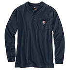 CARHARTT WORKWEAR LONG-SLEEVE HENLEY T-SHIRT - NAVY