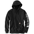 CARHARTT MIDWEIGHT HOODED LOGO SWEATSHIRT - BLACK