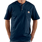 CARHARTT WORKWEAR SHORT-SLEEVE HENLEY T-SHIRT - NAVY