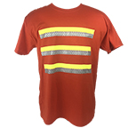 3-STRIPE SAFETY SHORT SLEEVE T-SHIRT FOR ENHANCED VISIBILITY - ORANGE