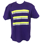 3-STRIPE SAFETY SHORT SLEEVE T-SHIRT FOR ENHANCED VISIBILITY - PURPLE