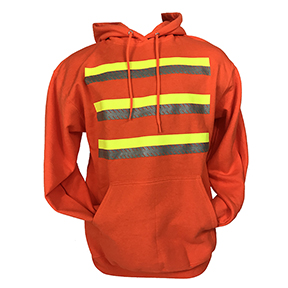 3-STRIPE SAFETY HOODIE FOR ENHANCED VISIBILITY - SAFETY ORANGE