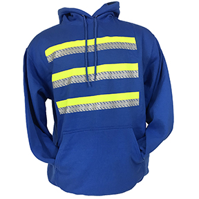 3-STRIPE SAFETY HOODIE FOR ENHANCED VISIBILITY - YOUTH - ROYAL BLUE