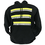 3-STRIPE SAFETY HOODIE FOR ENHANCED VISIBILITY - BLACK