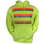 3-STRIPE SAFETY HOODIE FOR ENHANCED VISIBILITY - SAFETY GREEN