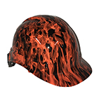 HARD HAT - HI-VIS ORANGE FLAME 4 PT RATCHET SUSPENSION