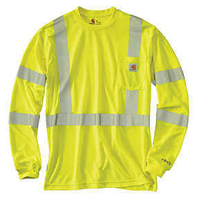 CARHARTT FORCE HIGH-VISIBILITY LONG-SLEEVE CLASS 3 T-SHIRT - LIME