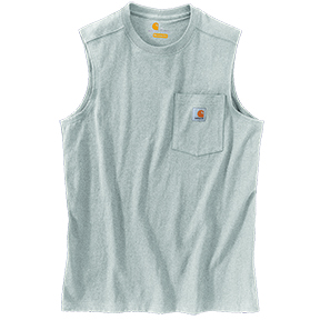 CARHARTT WORKWEAR POCKET SLEEVELESS T-SHIRT - HEATHER GRAY