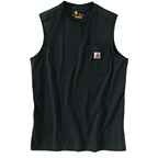 CARHARTT WORKWEAR POCKET SLEEVELESS T-SHIRT - BLACK