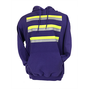 3-STRIPE SAFETY HOODIE FOR ENHANCED VISIBILITY - YOUTH - PURPLE
