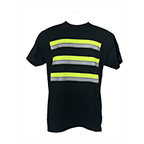 3-STRIPE SAFETY SHORT SLEEVE T-SHIRT FOR ENHANCED VISIBILITY - YOUTH - BLACK